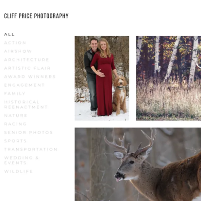 Cliff Price Photography project screenshot
