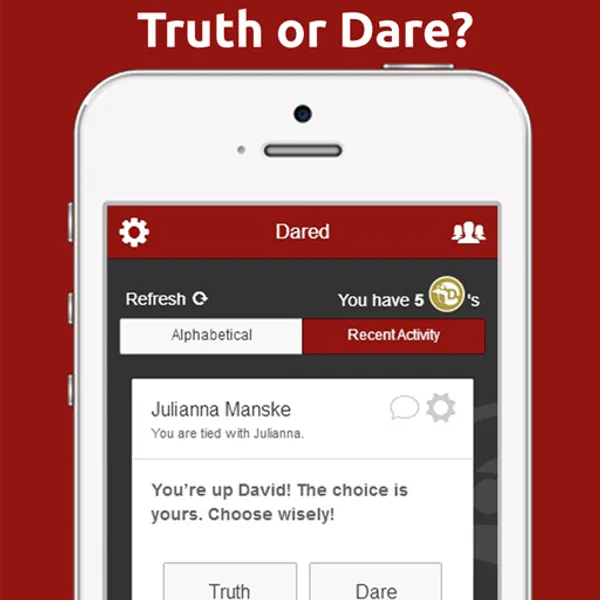 DARED – Website screenshot 2