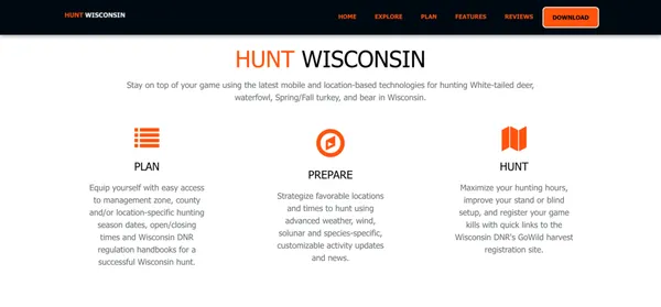 Hunt Wisconsin – Website screenshot 7